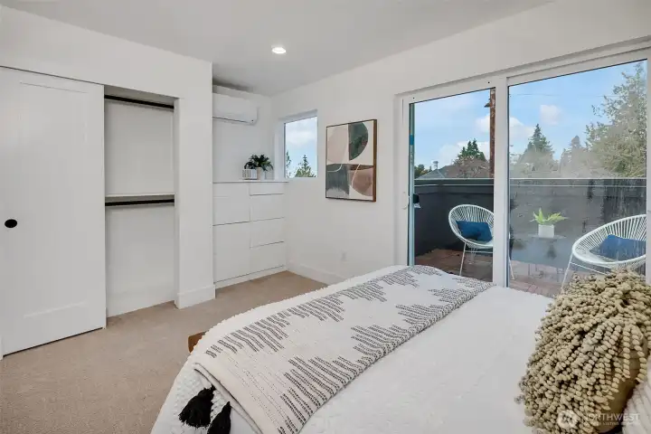 Primary bedroom with its own private deck.