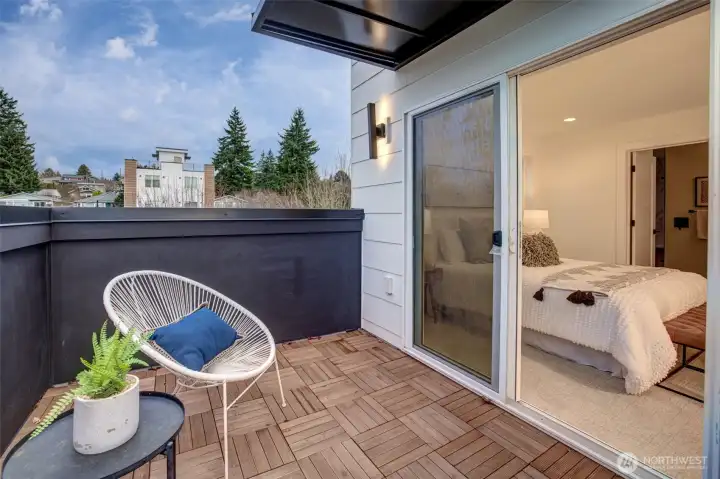 Primary bedroom with its own private deck.