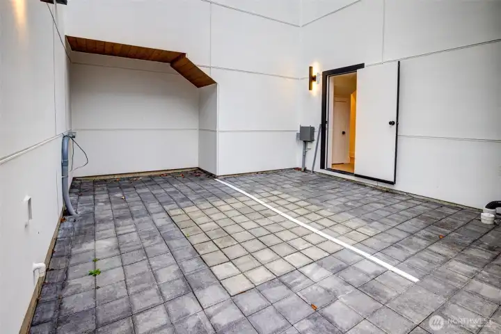 Your parking stall in the back with a door directly into the unit.