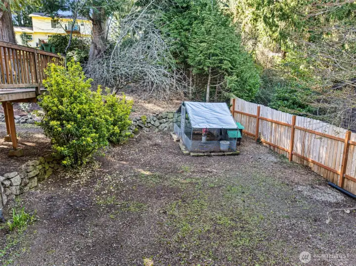 chicken coop on the side yard