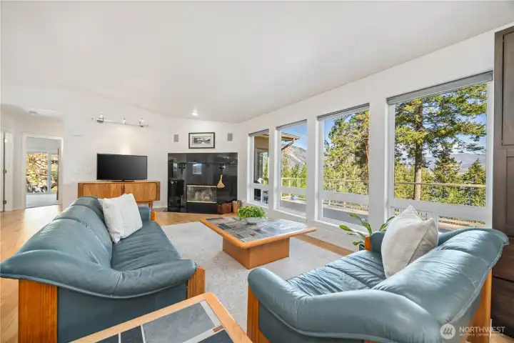 Incredible views and stunning wood burning fireplace.