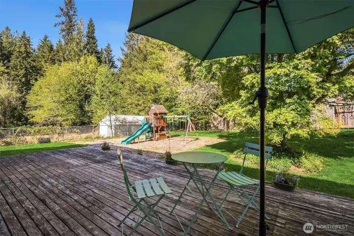 Fenced backyard