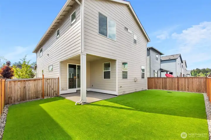 Fully fenced backyard