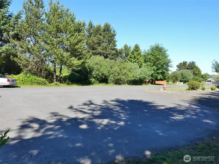 View from the lot looking down and across Muskrat Ct.