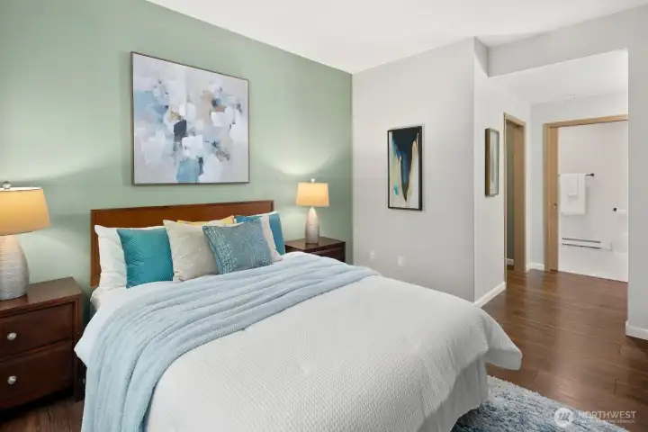 Primary bedroom, walk in closet and bathroom.