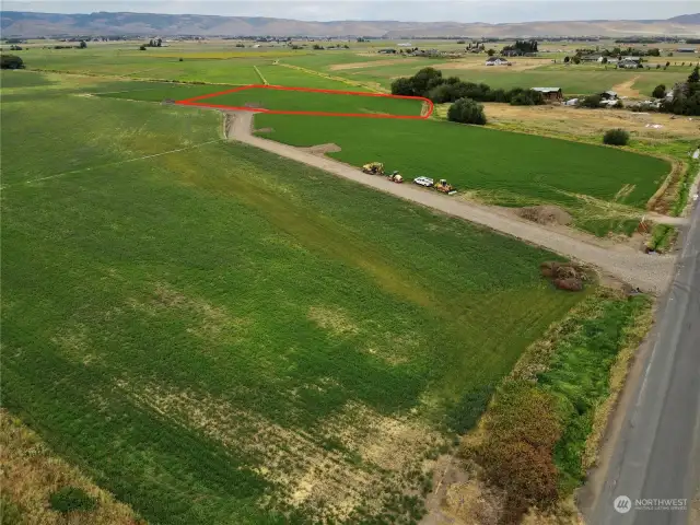 Looking NE over Watson Ranches and lot 5. Lines for reference only