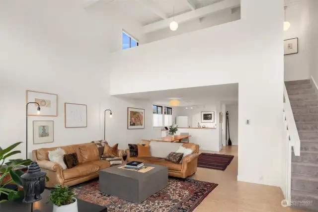 Lofted floorplan creates a spacious and light home.