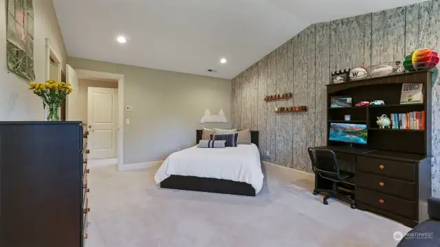 The second of the mirrored-bedrooms. Both offer unique accent walls!