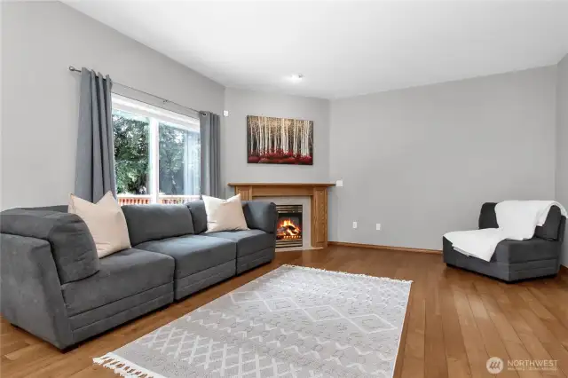 Family/greatroom area...keep cozy with the gas fireplace....