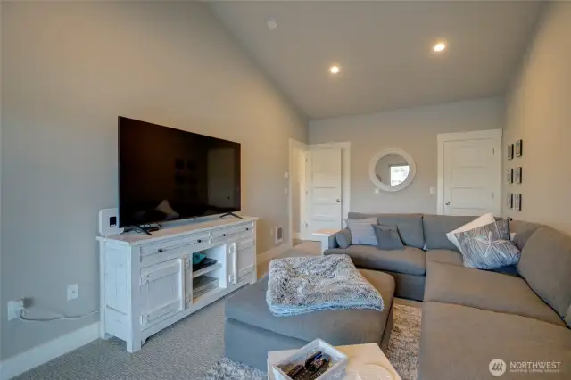 Closet is on the right and bathroom is on the left.