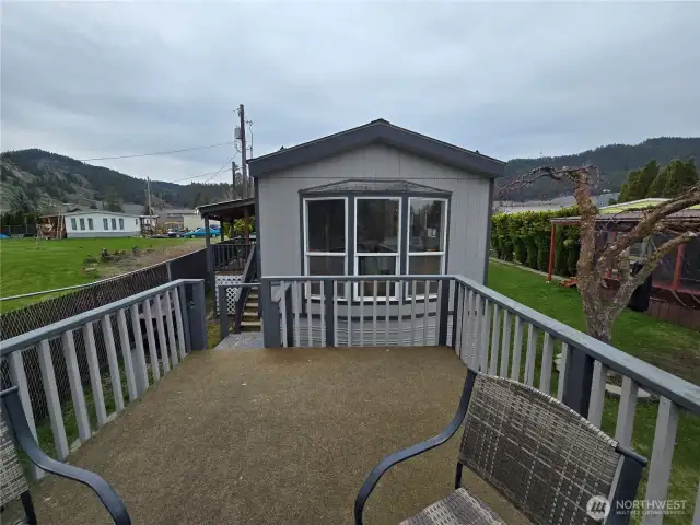 North side of home with detached deck