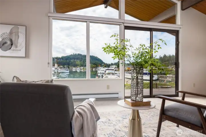 Great room with a great view and a fireplace