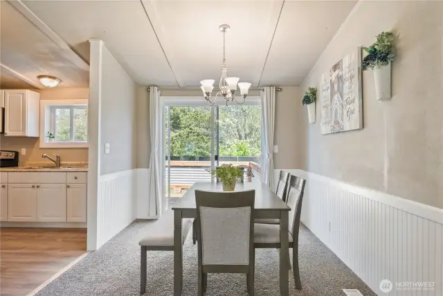 Dining area leading to deck