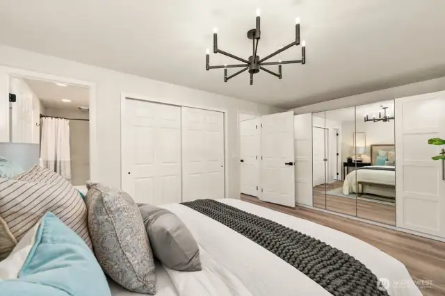 Wonderful mirrored extra closet storage stays with the home