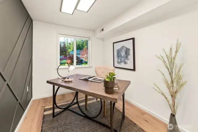 Fourth bedroom or office space with closet.