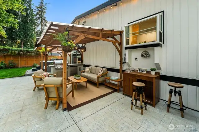 Amazing covered patio area for all of your outdoor living and entertaining needs