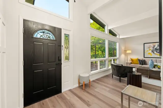 Open entry way with new wide Luxury Vinyl Plank