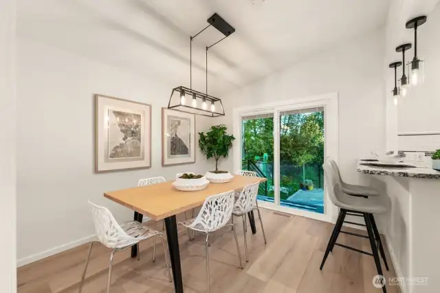 Dining room with Island overhang