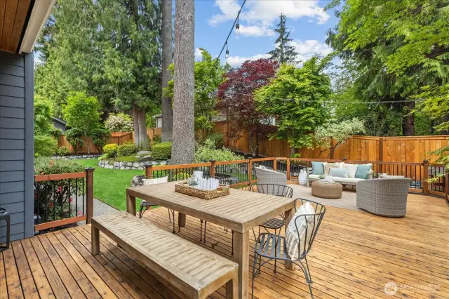 Large deck off kitchen