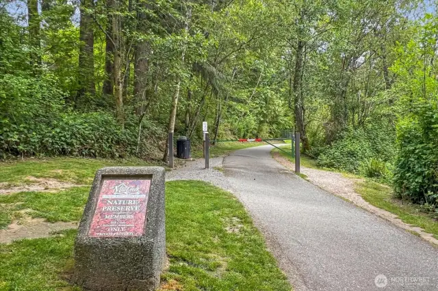 Mill Creek Nature Preserve is steps from the front door and has miles of private trails