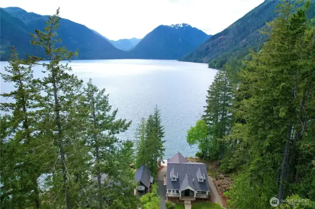 Wow! Outstanding unobstructed views of Lake Cushman and beautiful mountain range!