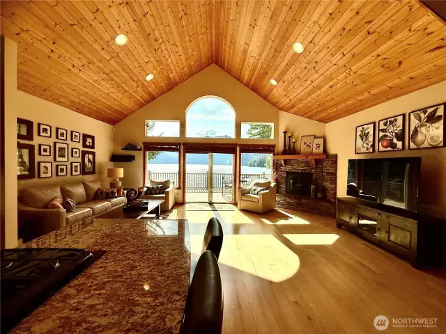 Wow! Stone fireplace beautifully appointed to enjoy on those chilly evenings!