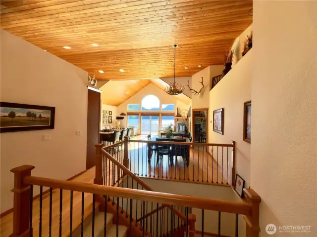 Tongue and groove vaulted ceilings.