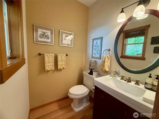 Powder room on main floor.