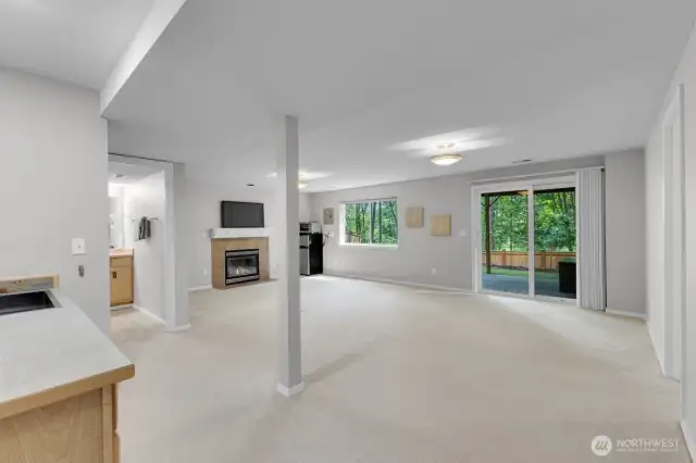 Lower level with kitchenette area