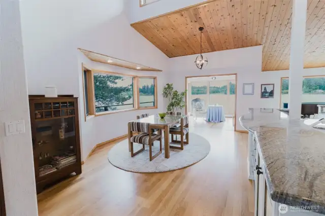 This home has many beautiful accents of wood throughout the spaces.
