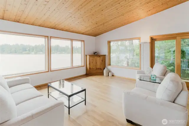 Spacious living on the main floor is very private.