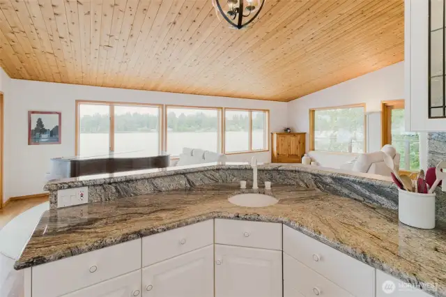 What a lovely place to create a delicious meal while enjoying the view of Hicks Lake