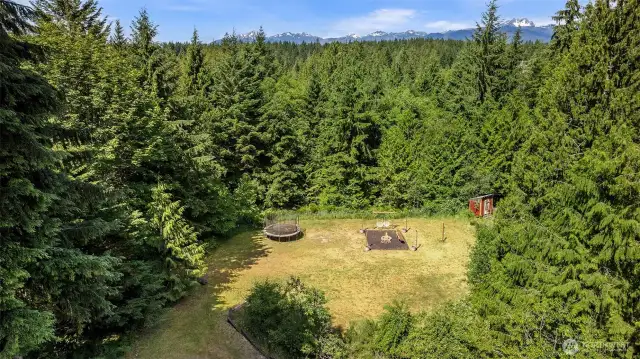 Back Yard & Peek-a-Boo view Olympic Mountains~