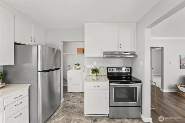 Kitchen with view to laundry