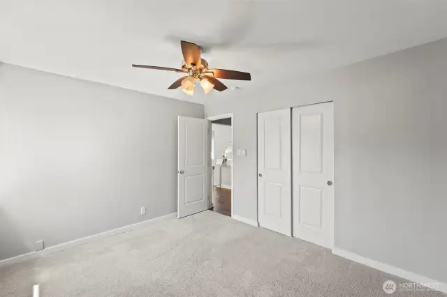 Double closet in bedroom 1