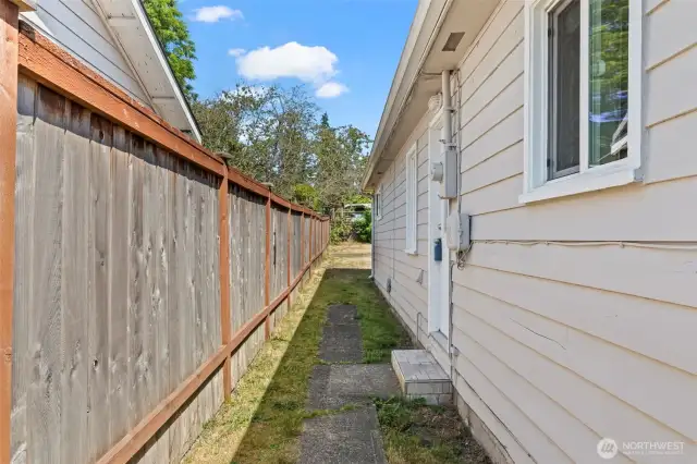 Side yard with second entry