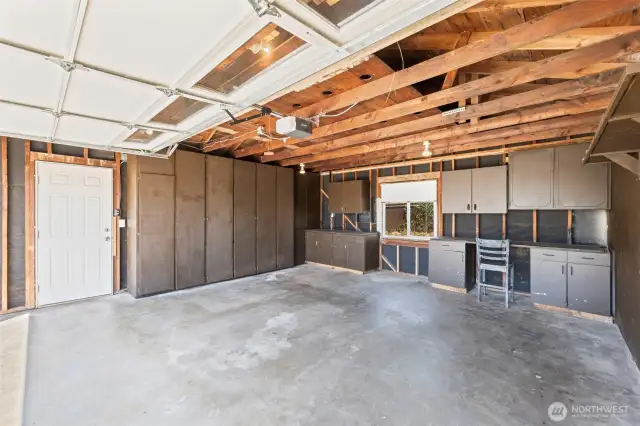 Roomy 2 car detached garage