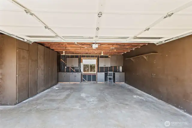 Garage with built in storage