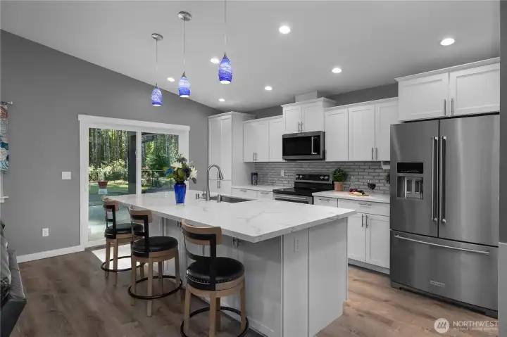 Large island with storage on both sides!