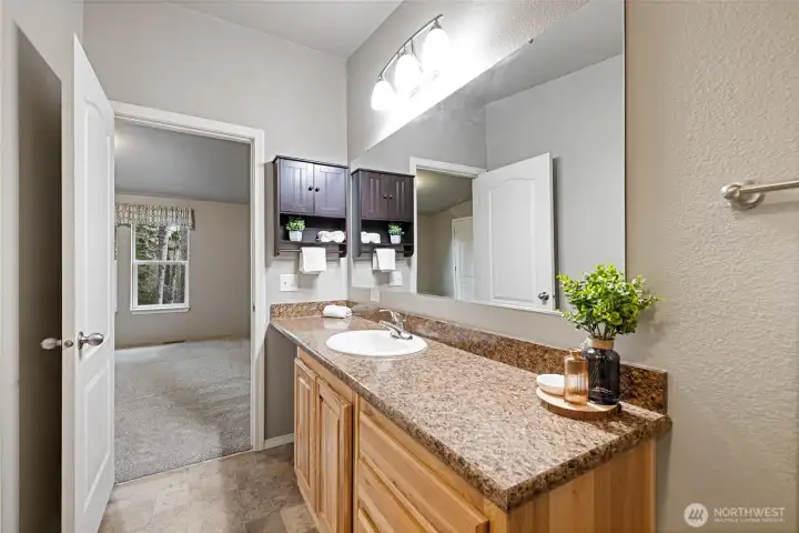 Primary 3/4 bath with oversized shower