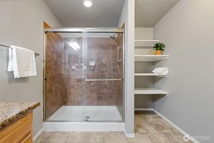 Primary 3/4 bath with oversized shower