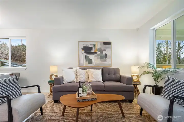 The home opens in to a pleasant living area...