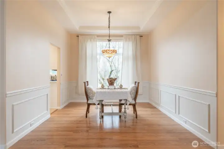 Walk into dining room that could also become a library, study, media room, entertainment space with bar, so many possibilities