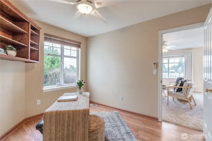 Study/Den with built-in shelving.