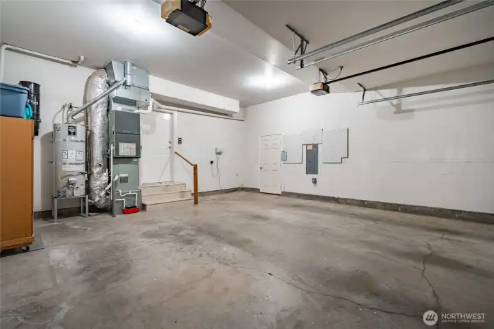 Large 2 car garage.