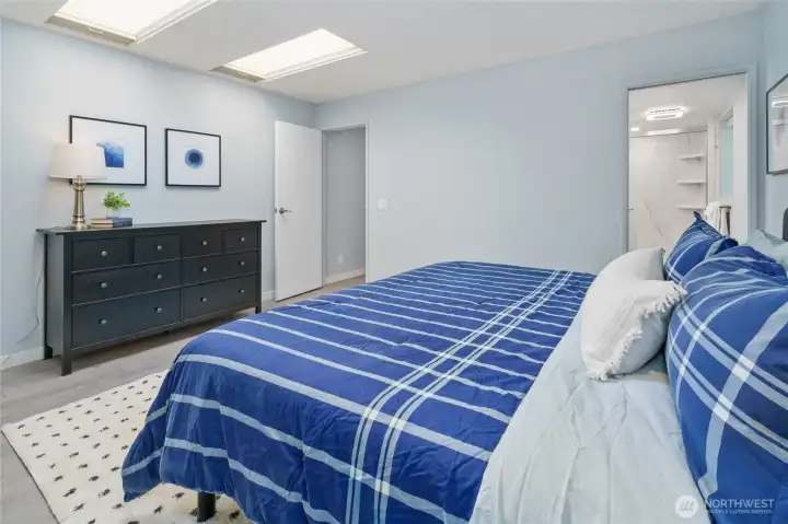 Owner Suite with 3 closets and brand new 3/4 bathroom.