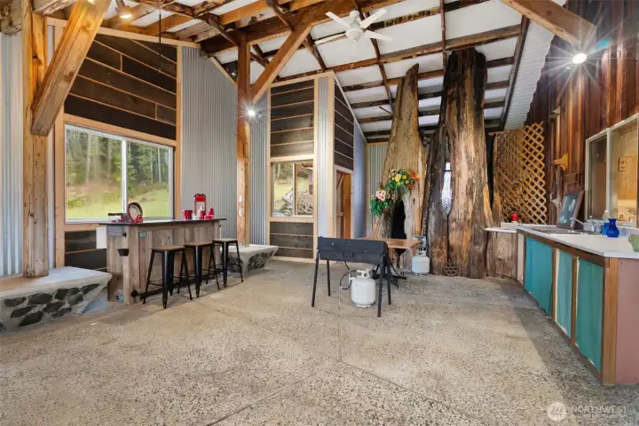 This home offers generous areas designed for entertaining, from open indoor living spaces