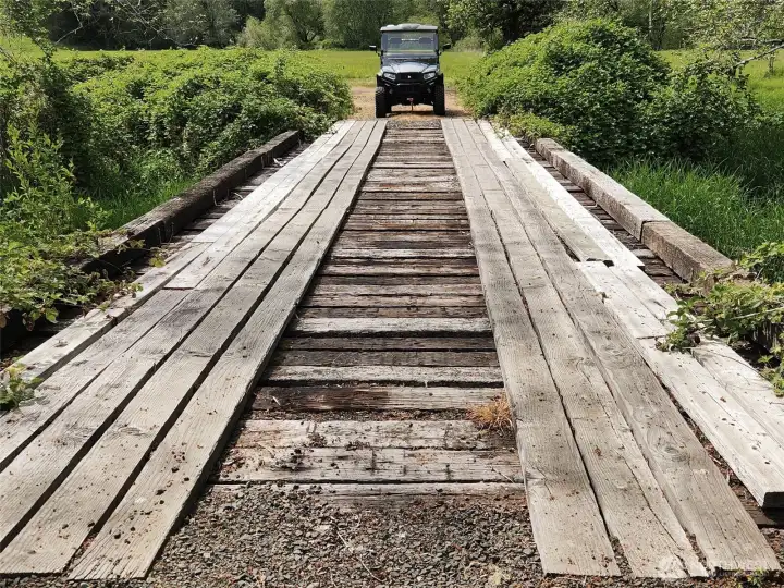 One of the two bridges on the property