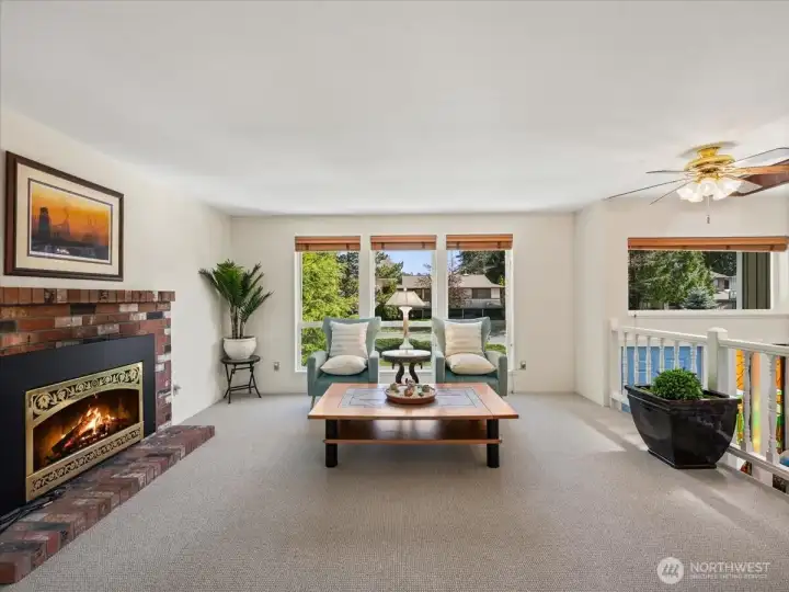 Living room with gas fireplace