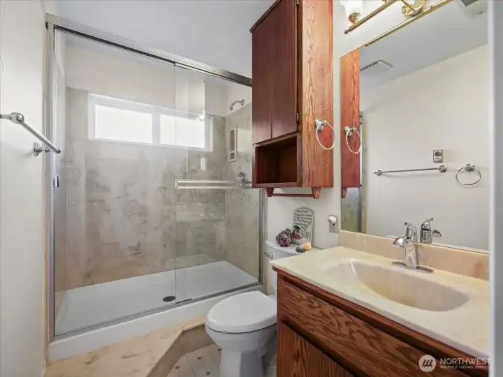 3/4 bathroom on lower level